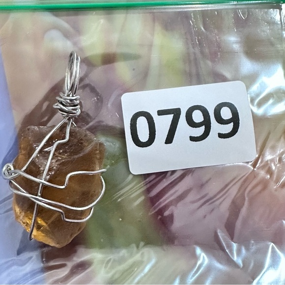 Glass Pendant, Wire Wrapped, Sea Beach Glass Handmade Art To Wear 3035 P - Picture 7 of 9